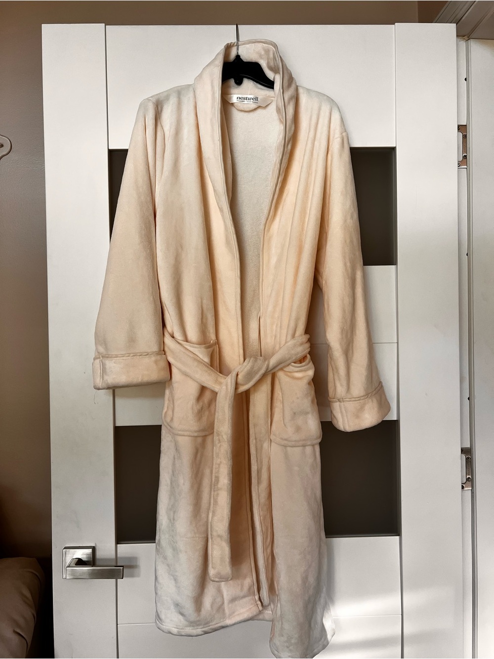 NESTWELL Soft Plush Shawl-Collar Robe Coat in Cream by Nordstrom